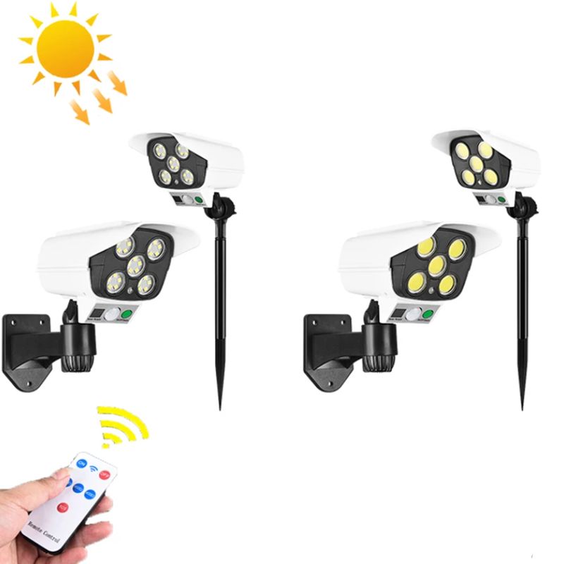 太阳能人体感应庭院灯插地灯两用 太阳能仿真监控 户外防水照明灯