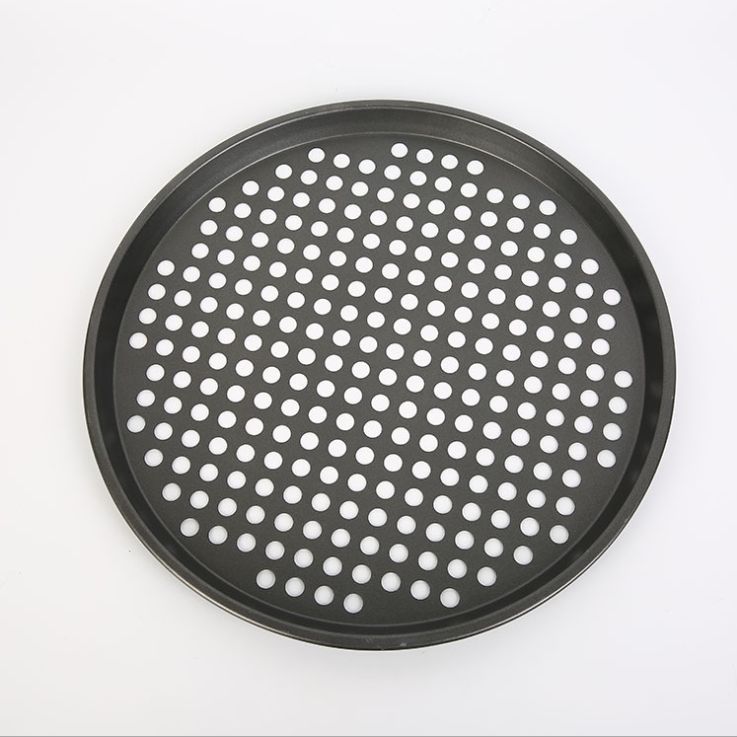 13 "punched carbon steel round pizza plate