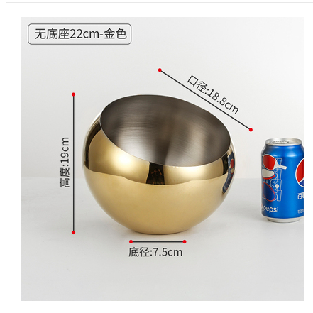 火锅店不锈钢调味罐斜口碗水果沙拉球形味盅调味碗调料盒圆形商用无脚详情图1