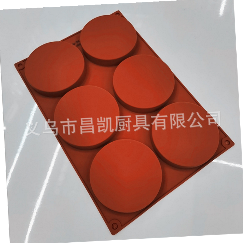 6连硅胶立体圆盘 蛋糕胚模具 巧克力圆饼 DIY 烤硅胶盘慕斯圆盘模详情图5