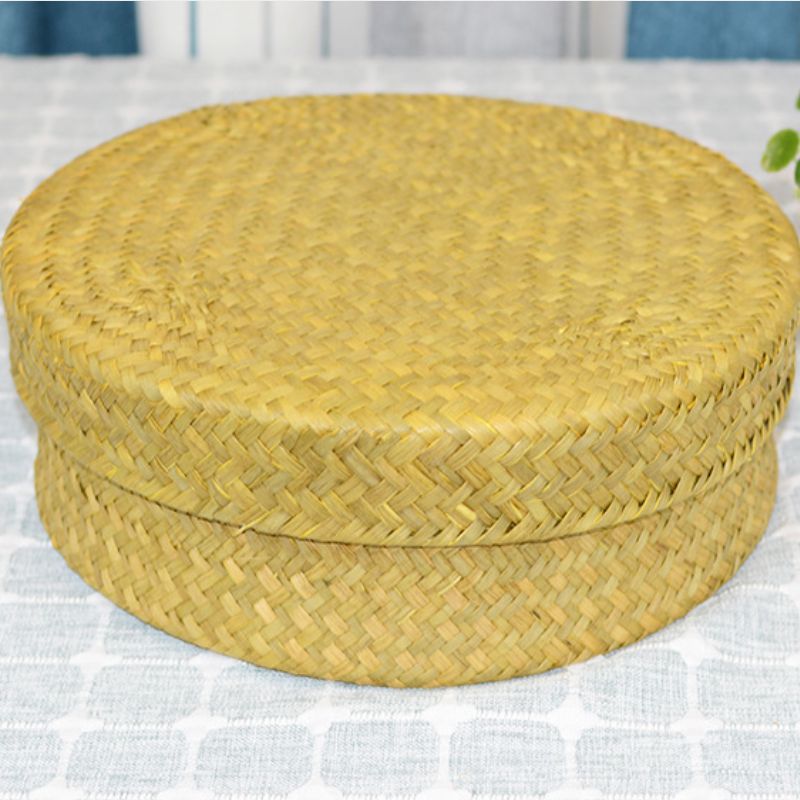 手工编织应节杂果盘带盖零食分格盒土特产原生态食品包装盒