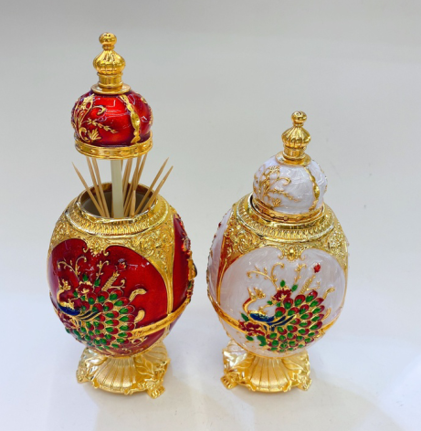 锌合金高顶牙签筒孔雀，创意礼品，金属工艺礼品，家居装饰详情图8