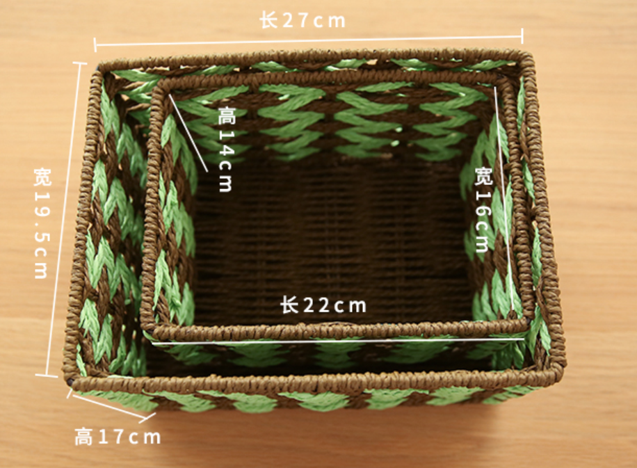 纸绳手工编织收纳盒收纳筐 杂物收纳盒储物盒桌面收纳详情图2