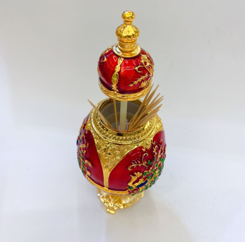 锌合金高顶牙签筒孔雀，创意礼品，金属工艺礼品，家居装饰详情图7