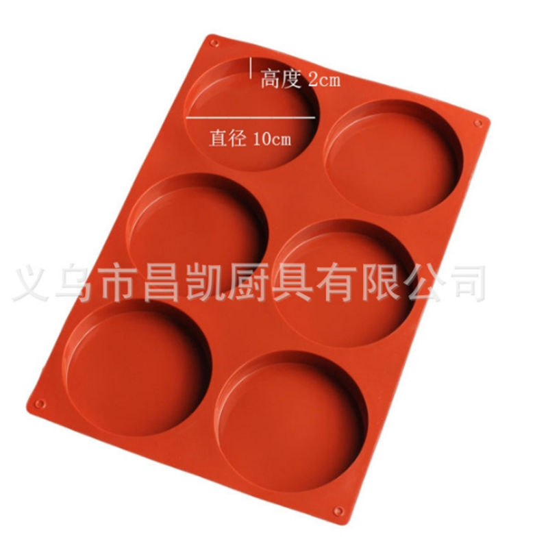 6连硅胶立体圆盘 蛋糕胚模具 巧克力圆饼 DIY 烤硅胶盘慕斯圆盘模详情图4