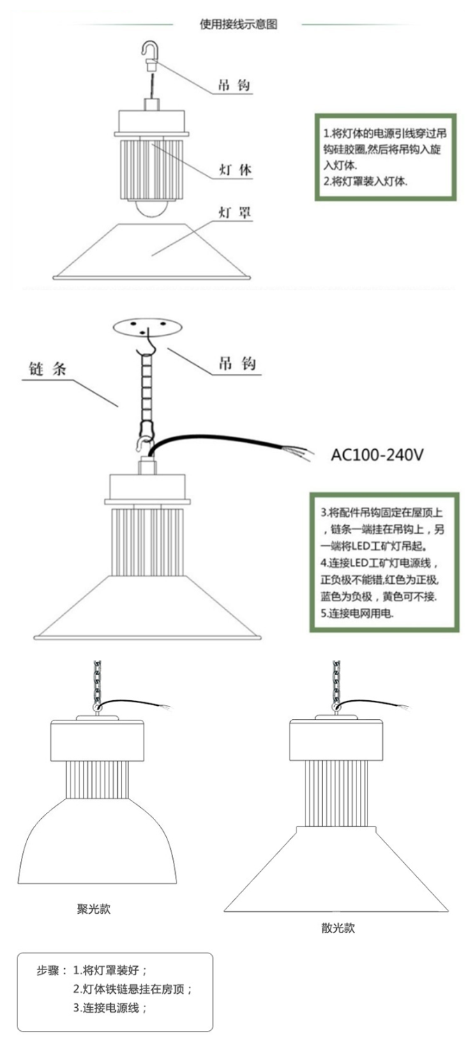 大功率led工矿灯厂房灯工业灯工厂灯100w车间照明UFO仓库灯 详情图3