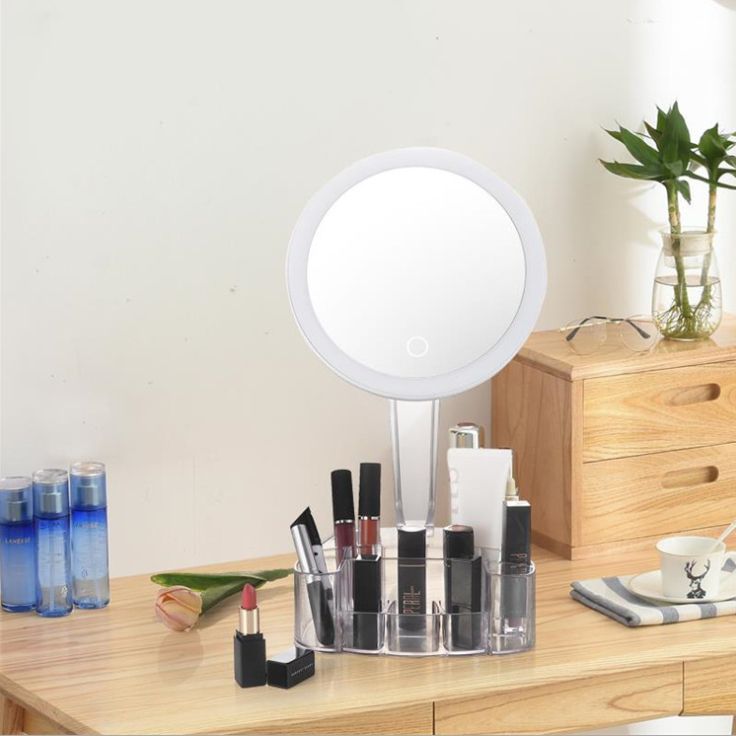 LED makeup mirror with light storage box makeup light