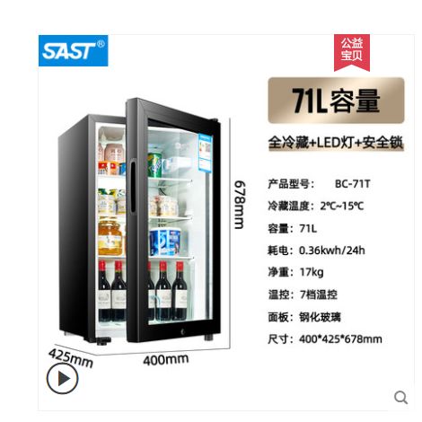 先科冰吧小冰箱冷藏柜