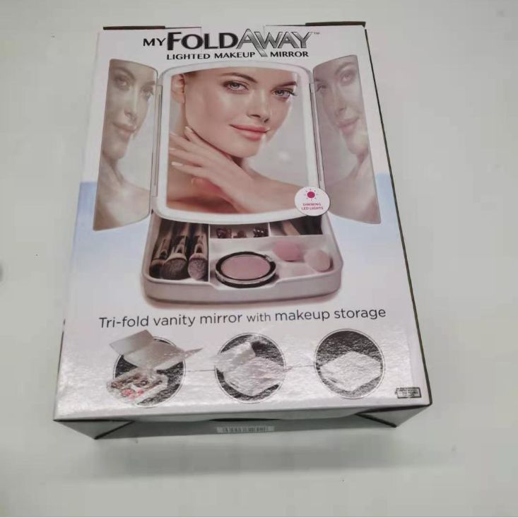 Folding makeup mirror LED mirror