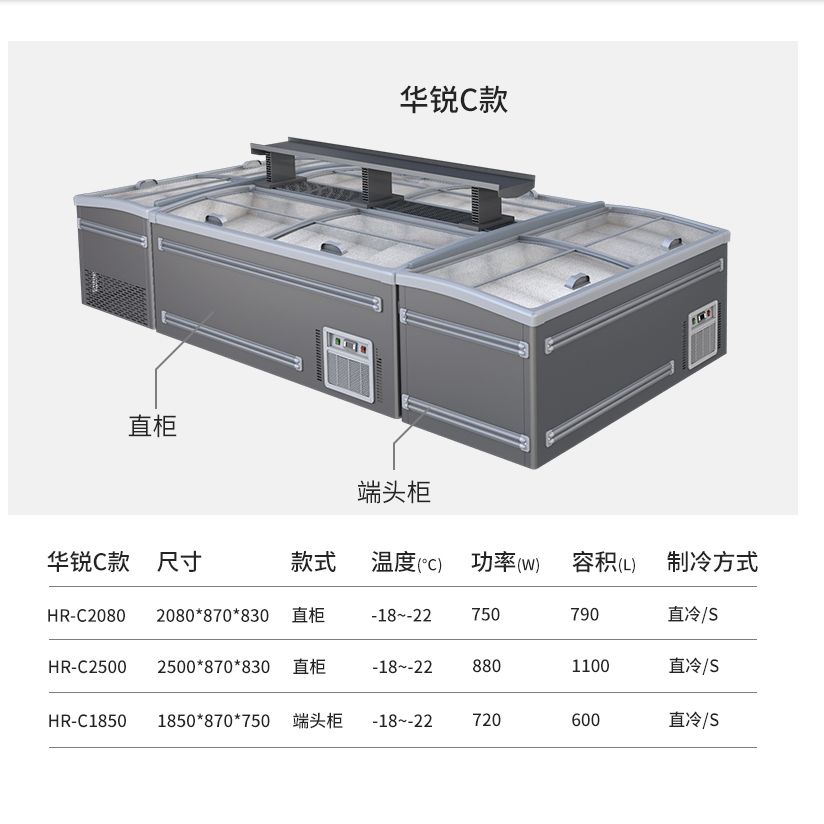 Wall supermarket combination island cabinet