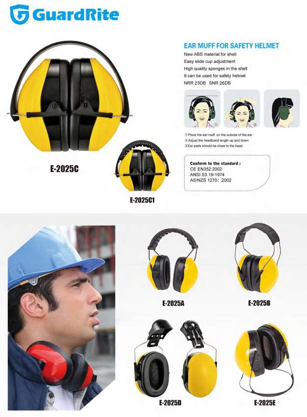 厂家直供 ABS防护耳罩 护听力降噪音 与安全帽配套使用详情图3