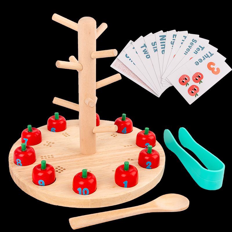 The wooden toy early education cognitive game "Picking Apples" is highly entertaining, which can exercise babies' hand-eye coordination, visual ability, logical thinking ability, and early education enlightenment training. It is a parent-child game Item Picture