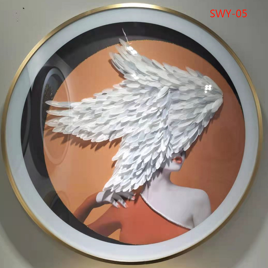 立体实物画客厅装饰画轻奢圆形立体挂画背景墙餐厅挂画花型多可来样定做
