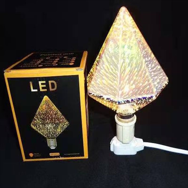 LED创意立体3D烟花灯泡 E27螺口电镀满天星七彩装饰氛围灯泡详情图4
