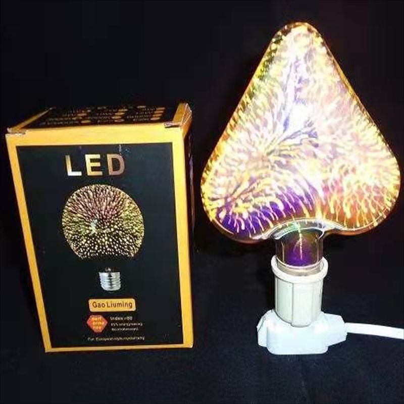 LED创意立体3D烟花灯泡 E27螺口电镀满天星七彩装饰氛围灯泡详情图2