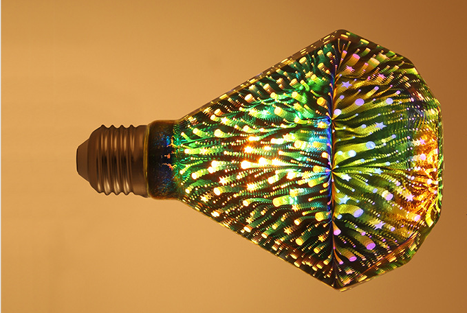 LED创意立体3D烟花灯泡 E27螺口电镀满天星七彩装饰氛围灯泡详情图13