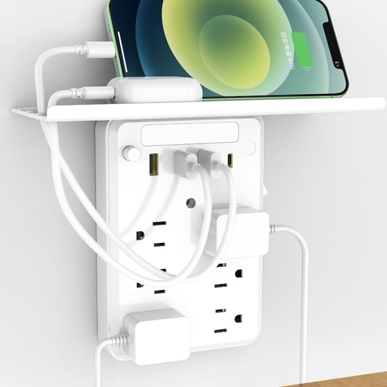 New cross-border e-commerce socket shelf, US standard tray stand, wall socket, light-sensing night light, home American standard wall socket