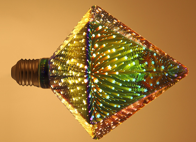 LED创意立体3D烟花灯泡 E27螺口电镀满天星七彩装饰氛围灯泡详情图12