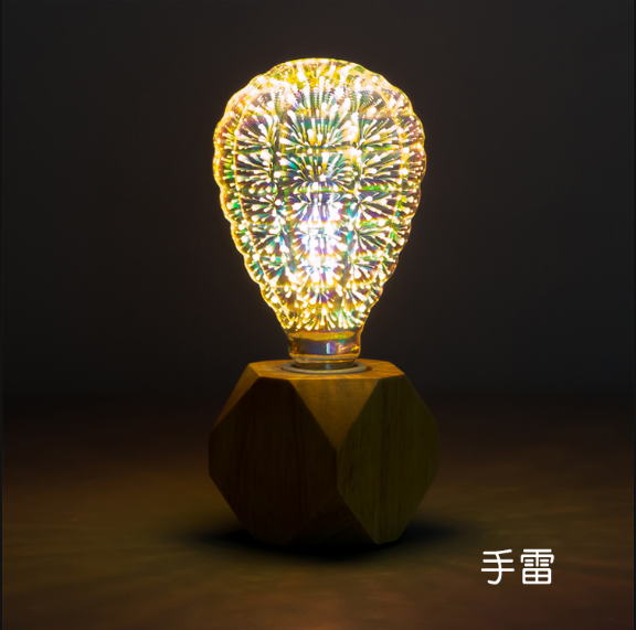 LED创意立体3D烟花灯泡 E27螺口电镀满天星七彩装饰氛围灯泡详情图10