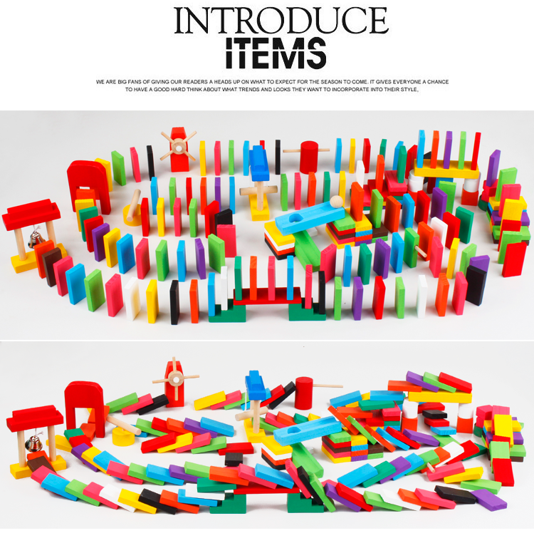 The 580-piece wooden toy, educational and intellectual game, Domino, is highly entertaining and colorful. It can cultivate logical thinking ability and exercise hand-eye coordination. It is a parent-child game for early education and enlightenment training detail image 12