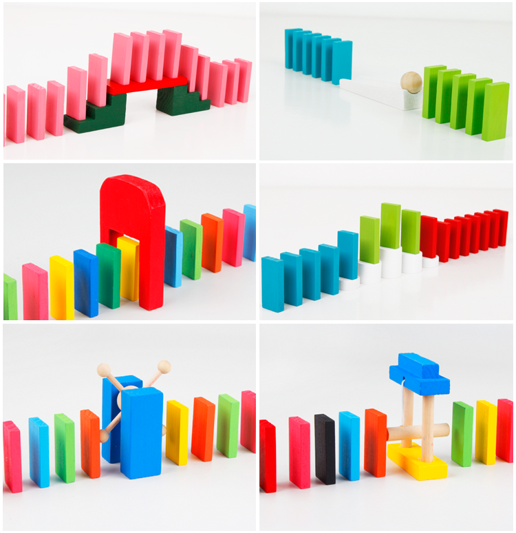 The 580-piece wooden toy, educational and intellectual game, Domino, is highly entertaining and colorful. It can cultivate logical thinking ability and exercise hand-eye coordination. It is a parent-child game for early education and enlightenment training detail image 7