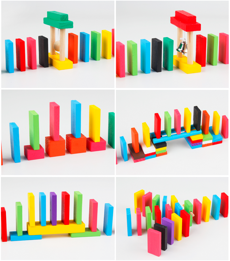 The 580-piece wooden toy, educational and intellectual game, Domino, is highly entertaining and colorful. It can cultivate logical thinking ability and exercise hand-eye coordination. It is a parent-child game for early education and enlightenment training detail image 8