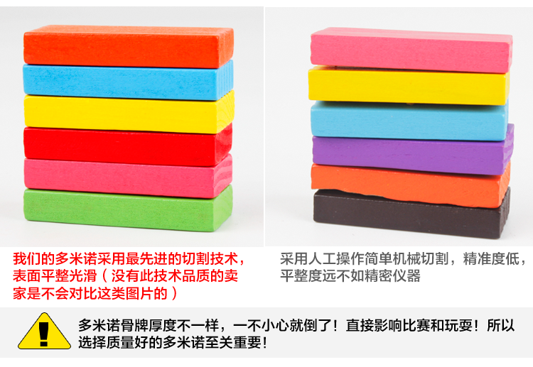 The 580-piece wooden toy, educational and intellectual game, Domino, is highly entertaining and colorful. It can cultivate logical thinking ability and exercise hand-eye coordination. It is a parent-child game for early education and enlightenment training detail image 5