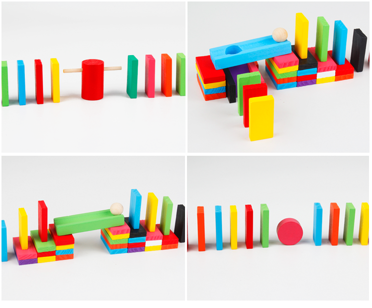 The 580-piece wooden toy, educational and intellectual game, Domino, is highly entertaining and colorful. It can cultivate logical thinking ability and exercise hand-eye coordination. It is a parent-child game for early education and enlightenment training detail image 9