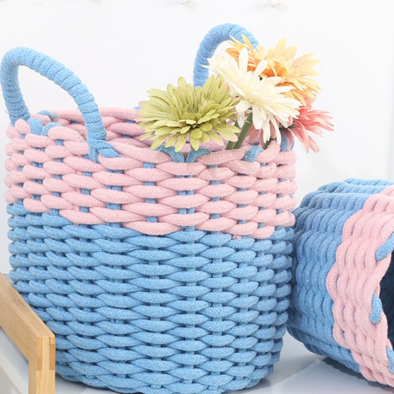  棉绳编织收纳篮 家居赃衣棉线收纳篮棉绳浴室棉绳收纳筐