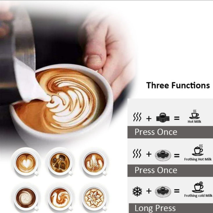 American standard 110V milk frother, fully automatic cold and hot coffee electric milk mixer detail image 5