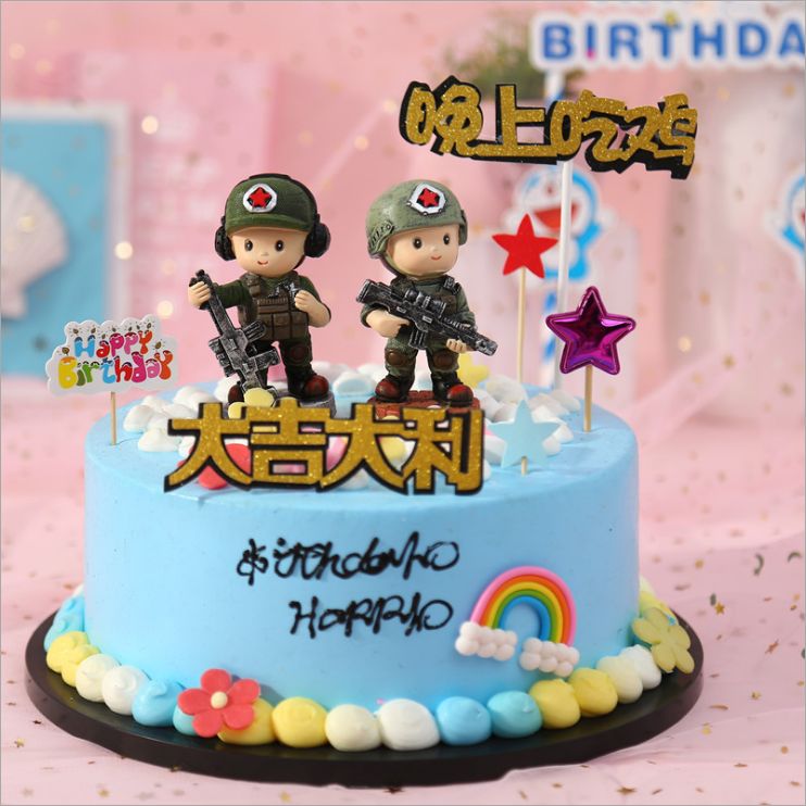 包邮创意车载汽车摆件特种兵手绘树脂家居蛋糕仪表台公仔细节图