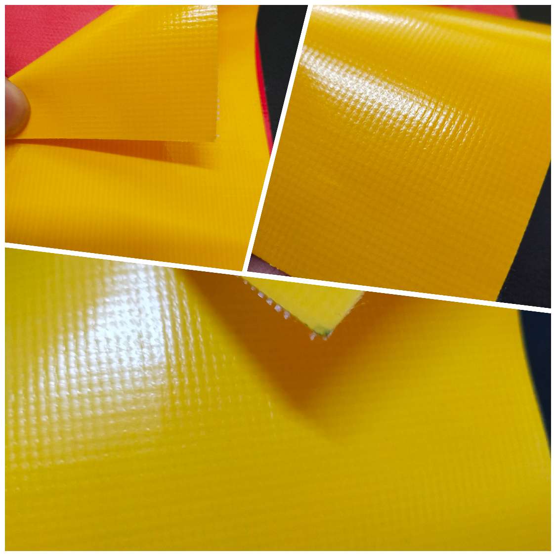 Yellow smooth PVC mesh fabric for luggage and sports and amusement products Application Scenario