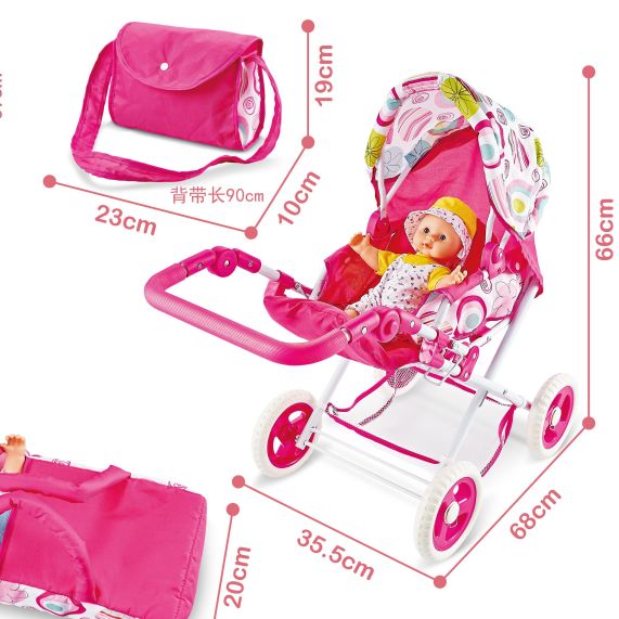 7150-1 box 12 "cotton body vinyl doll + baby accessories + storage cart thumbnail