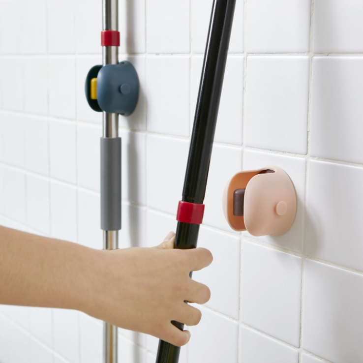 Nail-free multi-functional traceless mop rack detail image 2