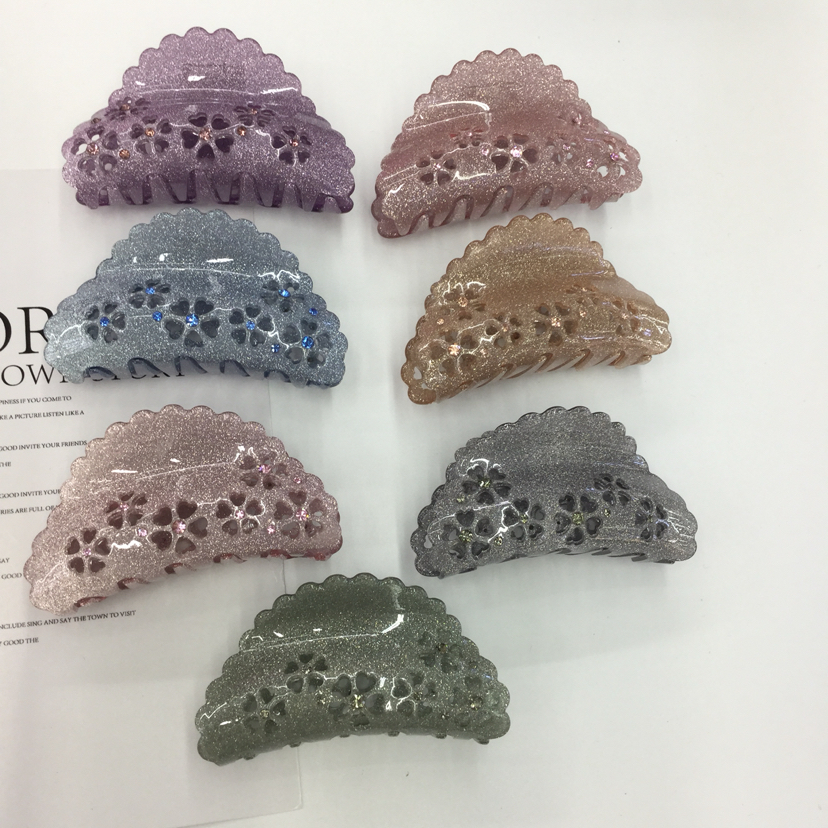 Fine powder has diamond system retro grip after taking a shower head large spring and summer hair temperament grip clip net red explosion thumbnail