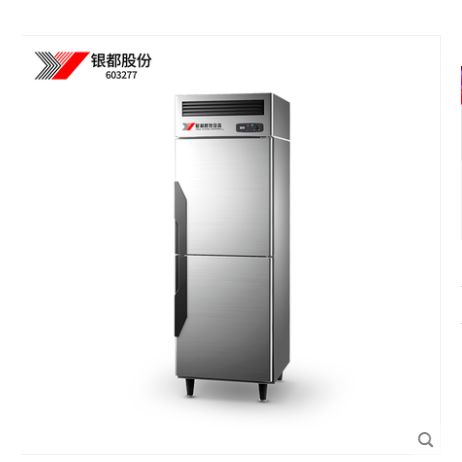 Yindu freezer Commercial vertical double door stainless steel kitchen cabinet Freezer freezer freezer refrigerator Vertical freezer