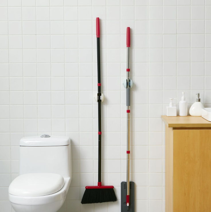 Nail-free multi-functional traceless mop rack detail image 3