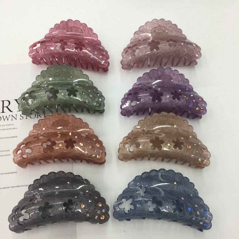 Plate hair clip Japan and South Korea version of the simple hair clip conjoined fine powder with diamond hair clip adult lady hair accessories match temperament thumbnail