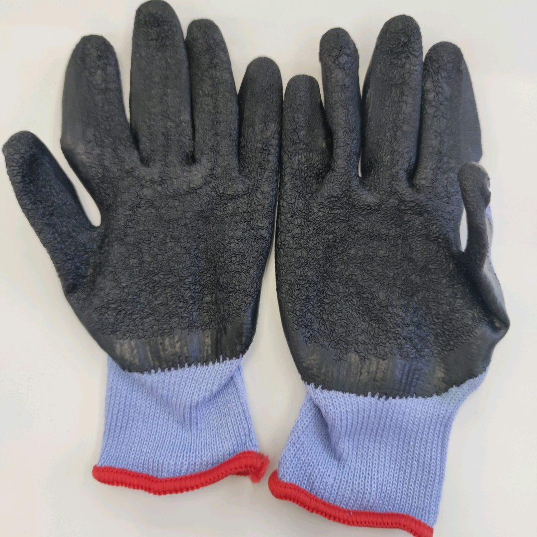 Rubber Gloves (With Enlarged Blue And Black Patterns)