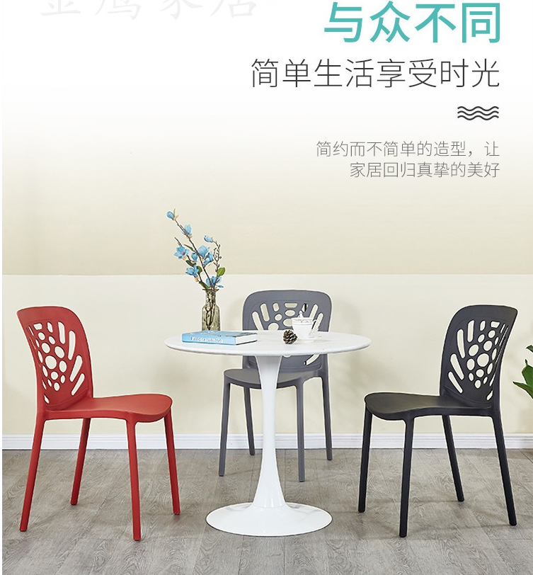 吕字家具-北欧塑料PP椅子简约现代办公靠背椅家用创意餐桌椅咖啡厅休闲洽谈椅详情1