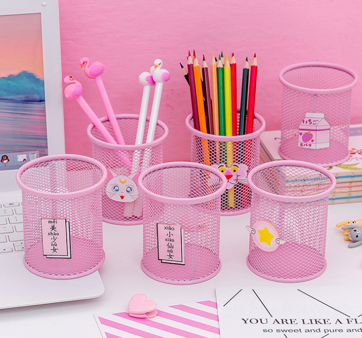 Creative cartoon desktop circular storage box for miscellaneous stationery detail image 5