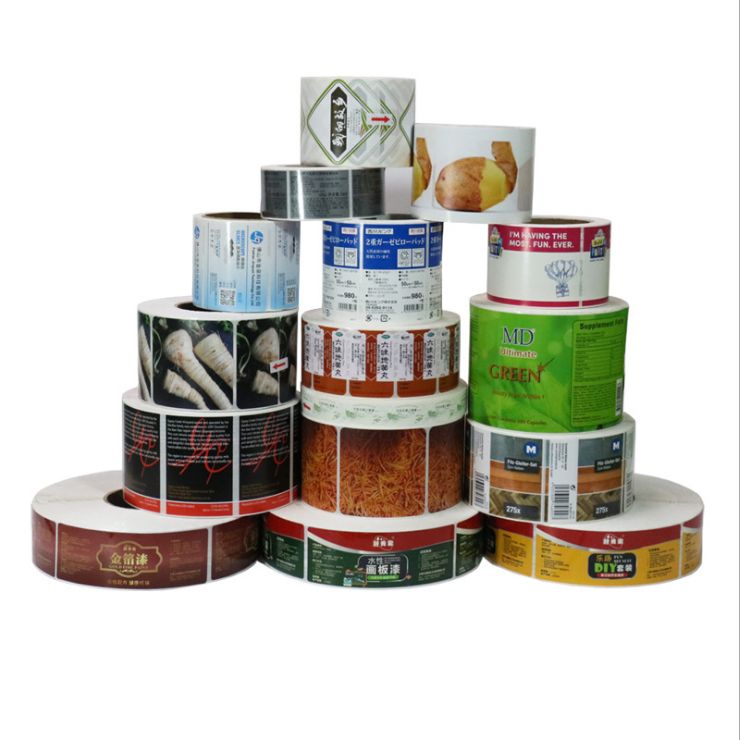Web self-adhesive custom bronzing coated paper bottle sticker laser self-adhesive label customization