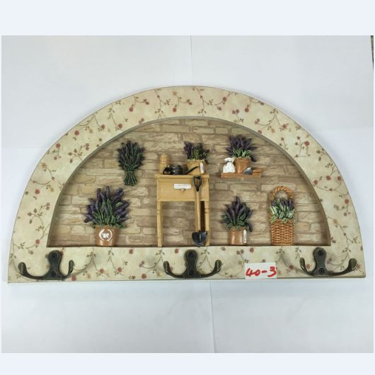 薰衣草花盆壁挂玄关衣帽架钥匙挂钩创意木质挂衣架墙面装饰