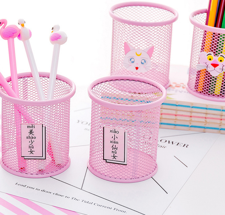 Creative cartoon desktop circular storage box for miscellaneous stationery detail image 4