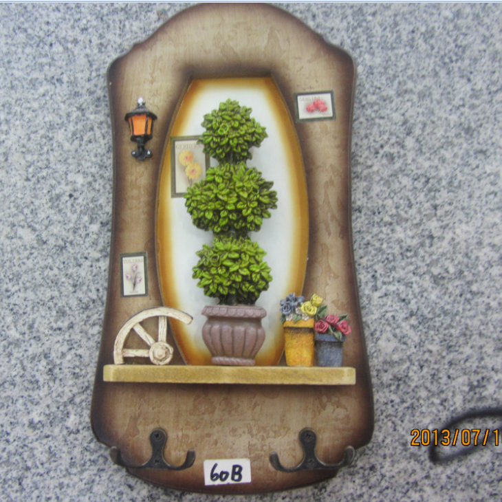 发财树壁挂玄关衣帽架钥匙挂钩创意木质挂衣架墙面装饰详情图1