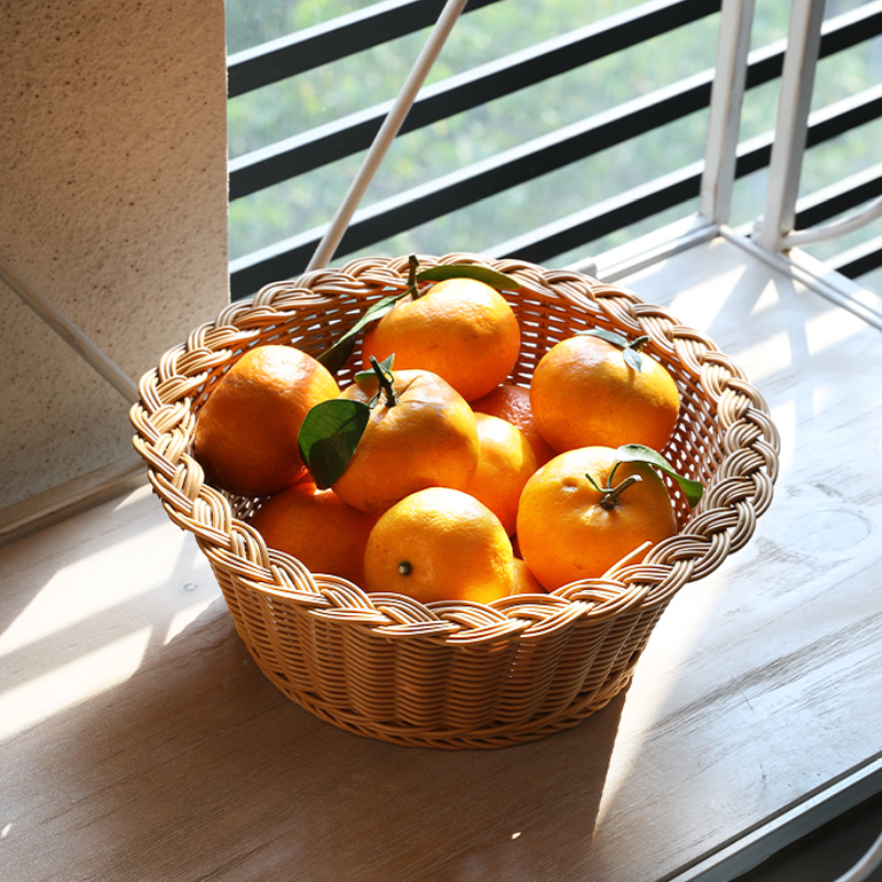 厂家  环保塑料  编织果篮  果盘  桌面收纳零食筐      详情图1