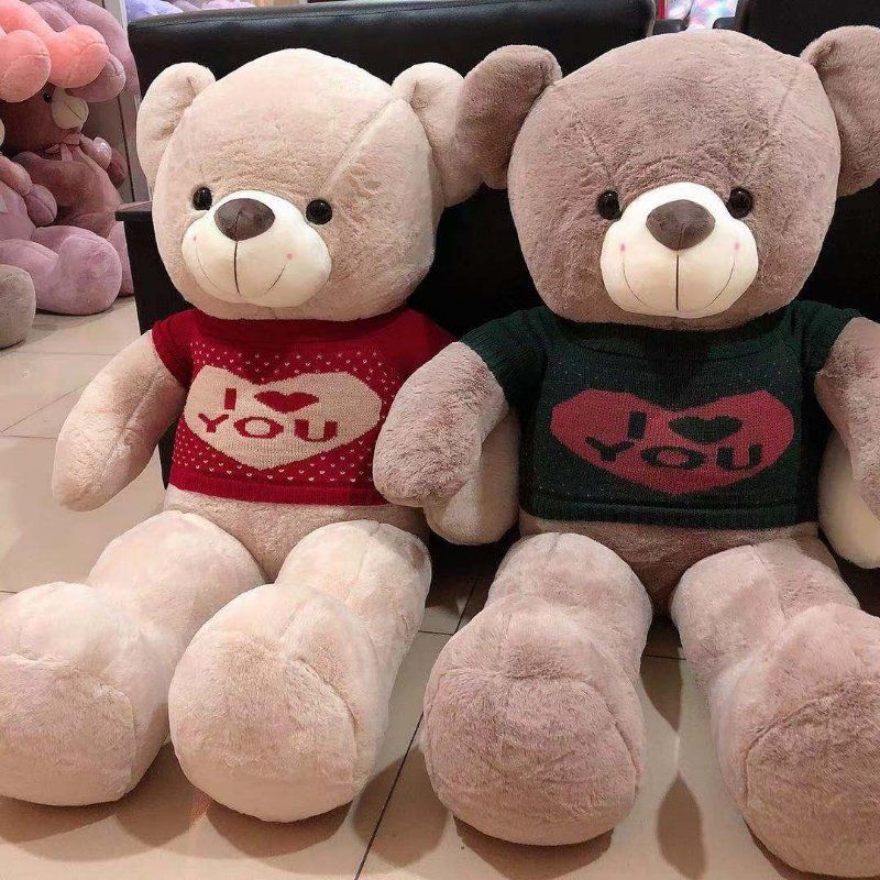 Factory direct sales of sweaters, lone Bear, Baohua Toys Store, plush dolls, cartoon cute sleeping cushions, lazy person's bed decorations, cushions 0774 Specification image