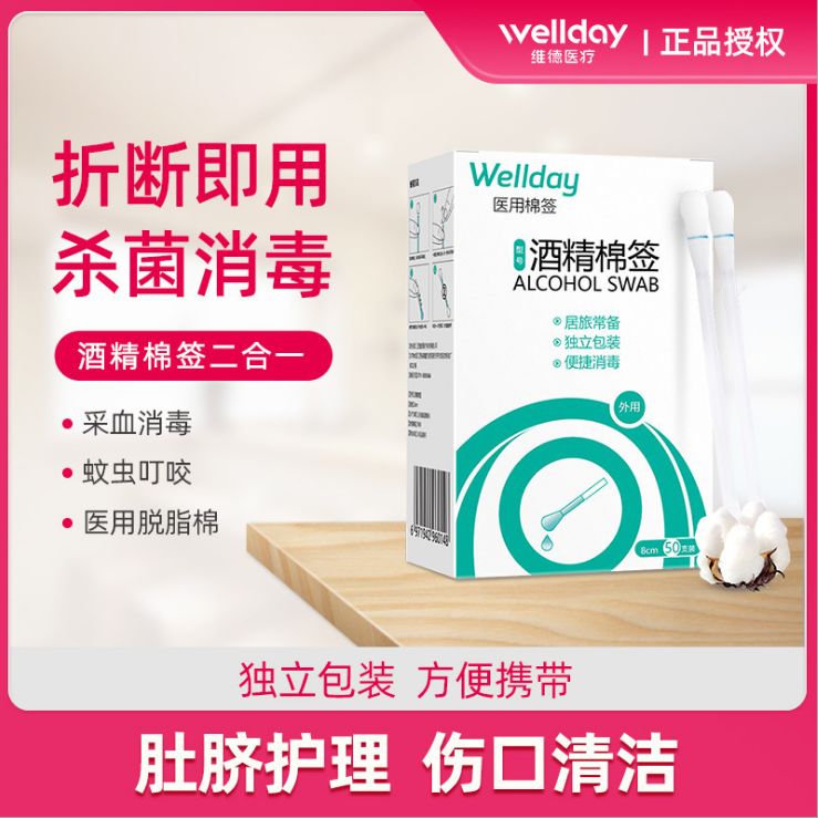 Wound absorbent cotton swab