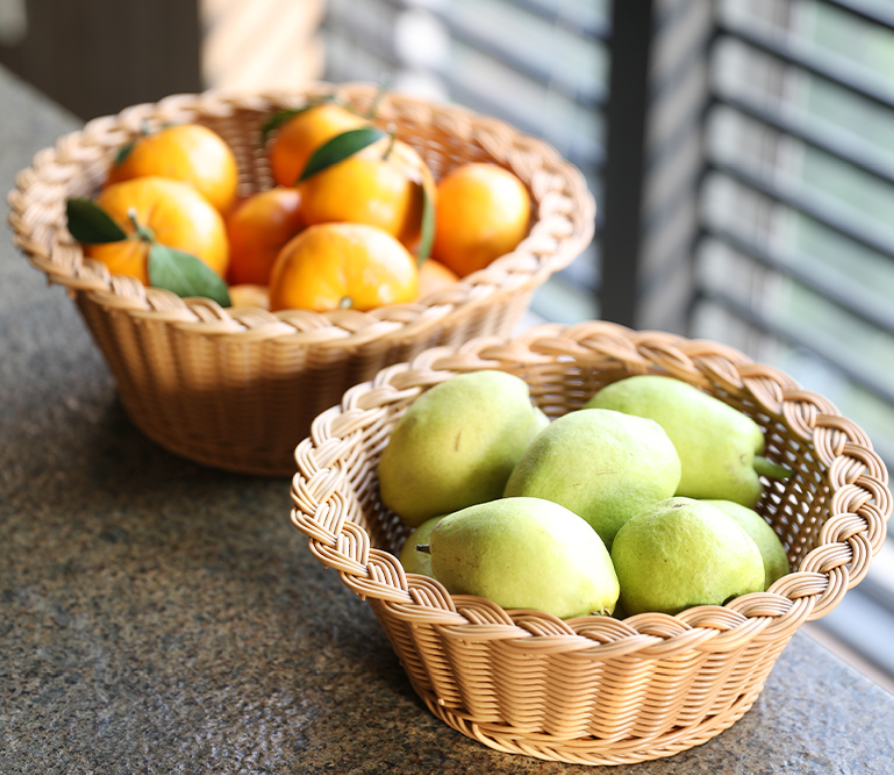 厂家  环保塑料  编织果篮  果盘  桌面收纳零食筐      详情图4