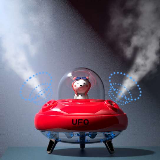 Nuevo mini UFO humidificador doble spray color noche luz dormitorio pulverizador moe favorite humidificador Item Picture
